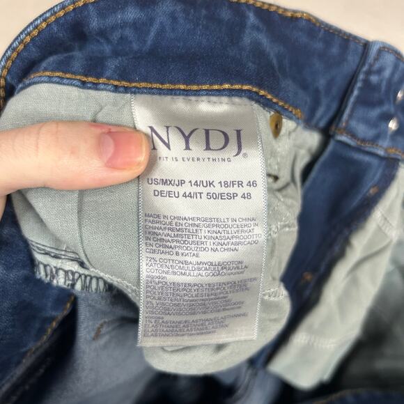 NYDJ Womens Sz 14 Extra Long Marilyn Straight Jean Lift X Tuck Double Shank Blue - Picture 9 of 12